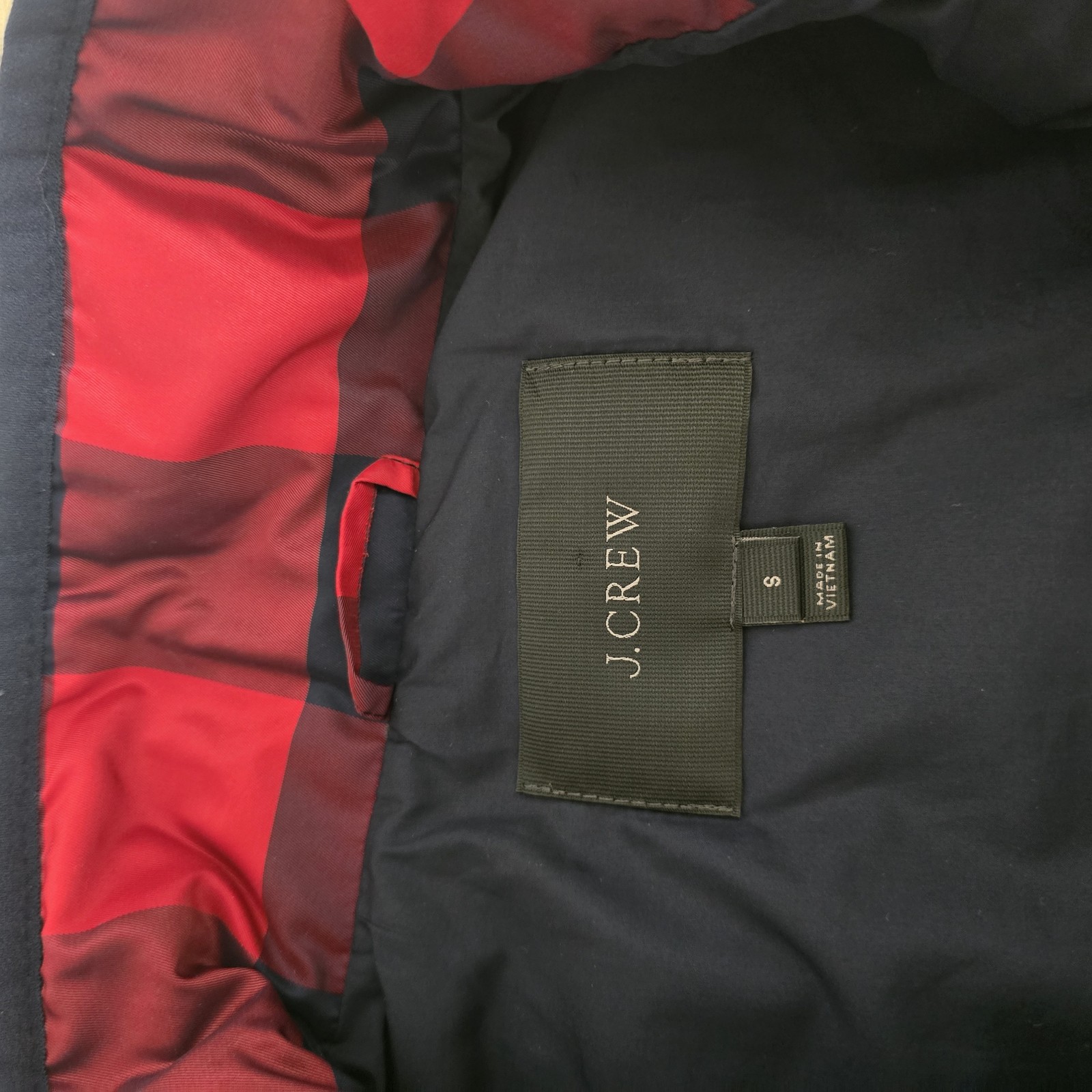 J Crew Vest Womens Small Quilted Puffer Buffalo Plaid Sleeveless Outdoor