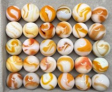 Lot Of 30 Alley Champion West Virginia Swirl Marbles .55 To .66 NM To Mint
