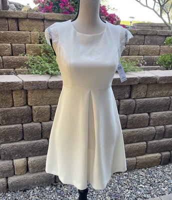 BCBG White Fit Flare Mini Dress NWT Lace Open Back Bridal Size 2 | eBay BCBG White Fit Flare Mini Dress NWT Lace Open Back Bridal Size 2 | eBay