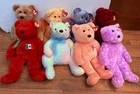Lot 8 TY Beanie Buddy Bears E Club Plush Stuffed Animal Vintage Retired NWT