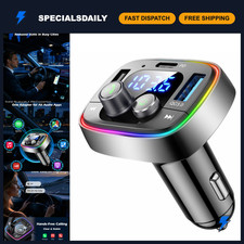 Bluetooth Car Adapter FM Transmitter, 48W PD/QC Fast Charger, Wireless Audio Str