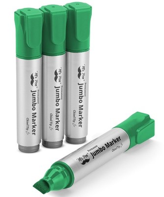 Mr. Pen 4Pack Green Jumbo Chisel Permanent Markers  Waterproof, QuickDry
