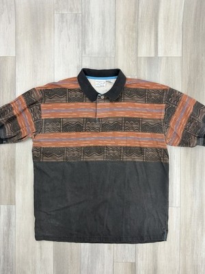 Reebok GREG NORMAN COLLECTION Vintage Tribal Print Polo Shirt XL