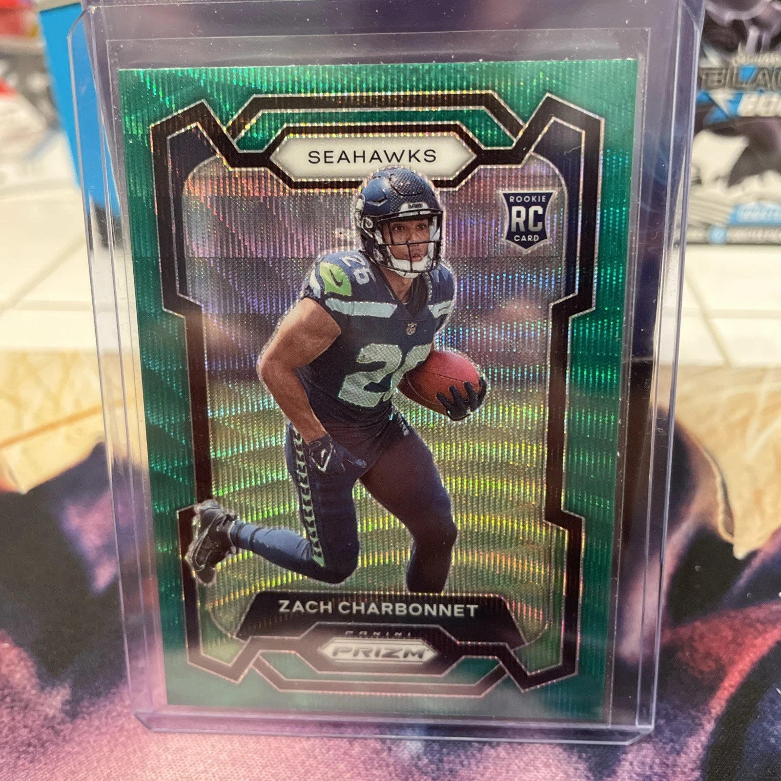 2023 Panini Prizm #392 Zach Charbonnet Green Wave Prizm RC