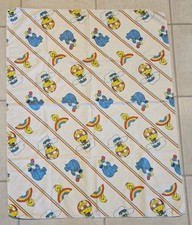 Vintage Sesame Street Cotton Baby Receiving Blanket 30x40 Made In USA