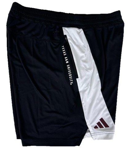 Adidas Aeroready Texas A&M Aggies Practice Shorts 7” Men's Size XL Black White - Picture 3 of 17