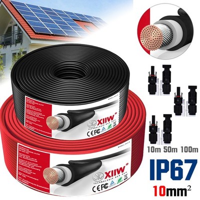 10mm² Solarkabel Solarleitung 10-100 Kupferkabel Photovoltaik Kabel Solarstecker