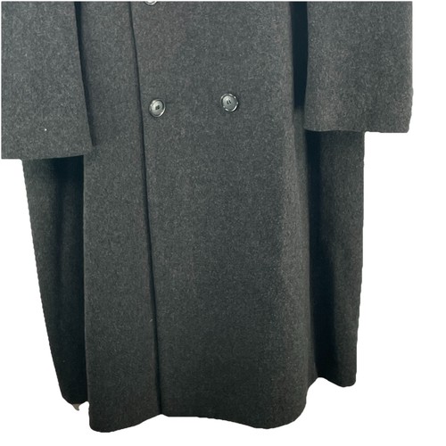 VTG LONDON FOG Men 48 X-Long Wool DBL Breasted Overcoat Charcoal Gray USA READ - Picture 5 of 22