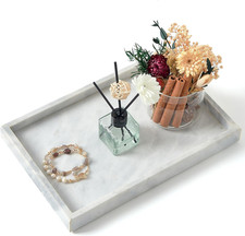 Marble Bathroom Tray,Pure Natural Marble Vanity Tray,Marble Tray for Kitchen Cou