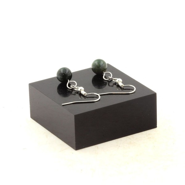 Edelsteine Und Mineralien. Ohrringe 1 Perle Indische Achat 8 Mm Aus Edelstahl-image