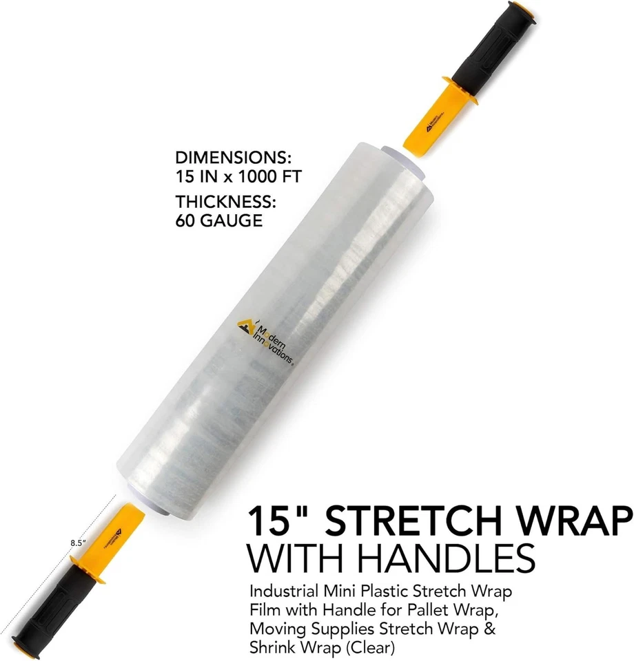 Stretch Wrap Roll 15 Inch Heavy Duty Plastic Shrink Wrap 1000 Feet for Moving... - Image 4 of 4