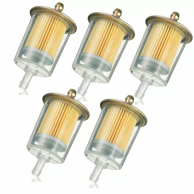 5pcs 3/8'' Fuel Filter Motorcycle Tractor Car Inline Gas Fuel Line Any Gas Cnqzpr