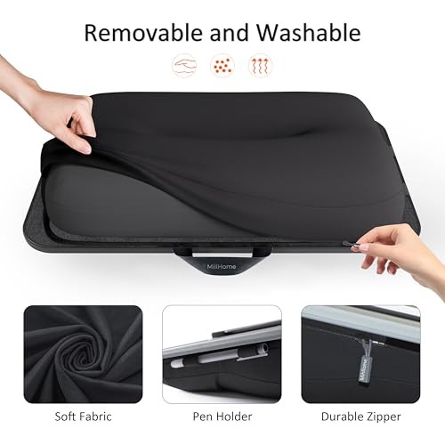 Lap Desk, Lap Desk with Cushion, Fits up to 17 inch Laptop, Pillow Large Black - 第 4/7 張圖片