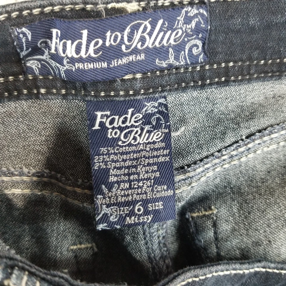 Pantalones de mezclilla para mujer Fade to Blue talla 6 azul oscuro lavado corte boot Rockabilly retro fuego Foto 3 de 4