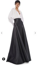 Norma Kamali Grace Maxi Faux Black Leather Skirt Women's size medium