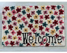 Large Welcome Little Flowers Latch Hook Rug Kit NEW 102x69cm