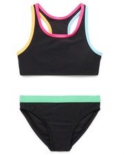 Wonder Nation Girls Racerback Bikini Swimsuit Set with UPF50 2-Piece Size XS4/5