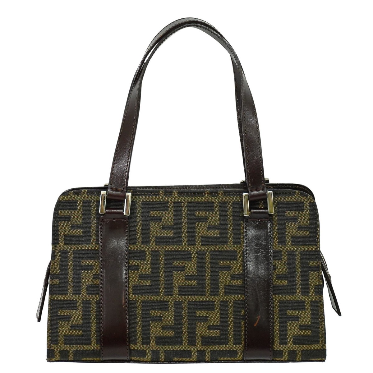 FENDI Zucca Canvas Tote Handbag Brown Gold Italy | eBay