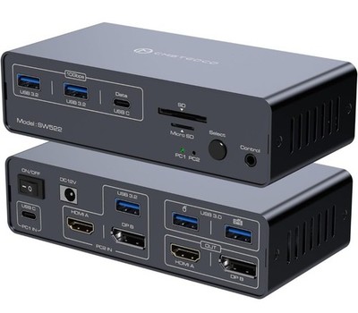 KVM Docking Station 4K60Hz HDMI & 4K120Hz DP KVM Switch 2 Monitors 2...