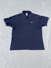Mens Lacoste Navy Blue Cotton Pique Classic Fit Short Sleeve Polo Shirt Sz 6 XL