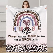 Nurse Appreciation Throw Blanket 50x60 Inch RN LPN Nursing Graduation Gifts