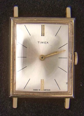 Timex GB rechteckige Herren Handaufzug Vintage Uhr -- läuft