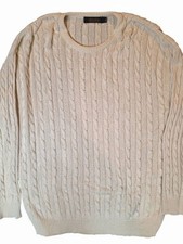 Brooks Brothers Vintage Made in USA Cotton Cable Knit Sweater Crewneck XL