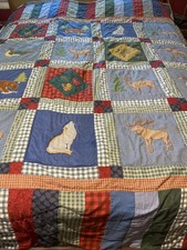 King Quilt Cabin Wildlife Plaid Vintage Bed Spread Rustic