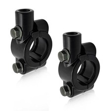 2 PCS Motorcycle Handlebar Mirror Mount Holder, Aluminum 7/8" Mirror 10mm Black