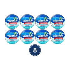 Vicks Cough Suppressant Topical Analgesic Ointment Travel 0.45 Oz, 8Pack BB 1/25