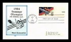 DR JIM STAMPS US COVER SUMMER OLYMPICS LOS ANGELES GYMNASTICS AIR MAIL FDC