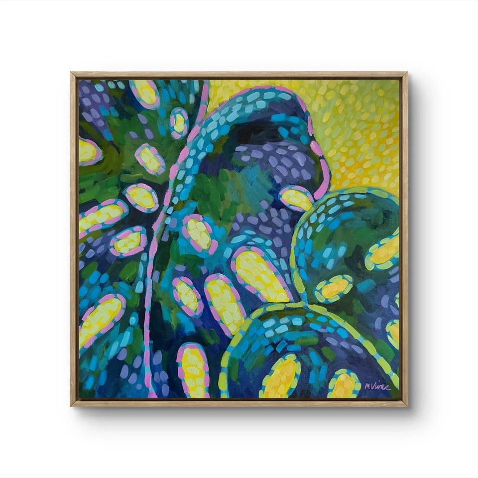 Mona Vivar оригинальное красочное актуальное растение поп абстрактная живопись 20x20 - Изображение 2 из 4