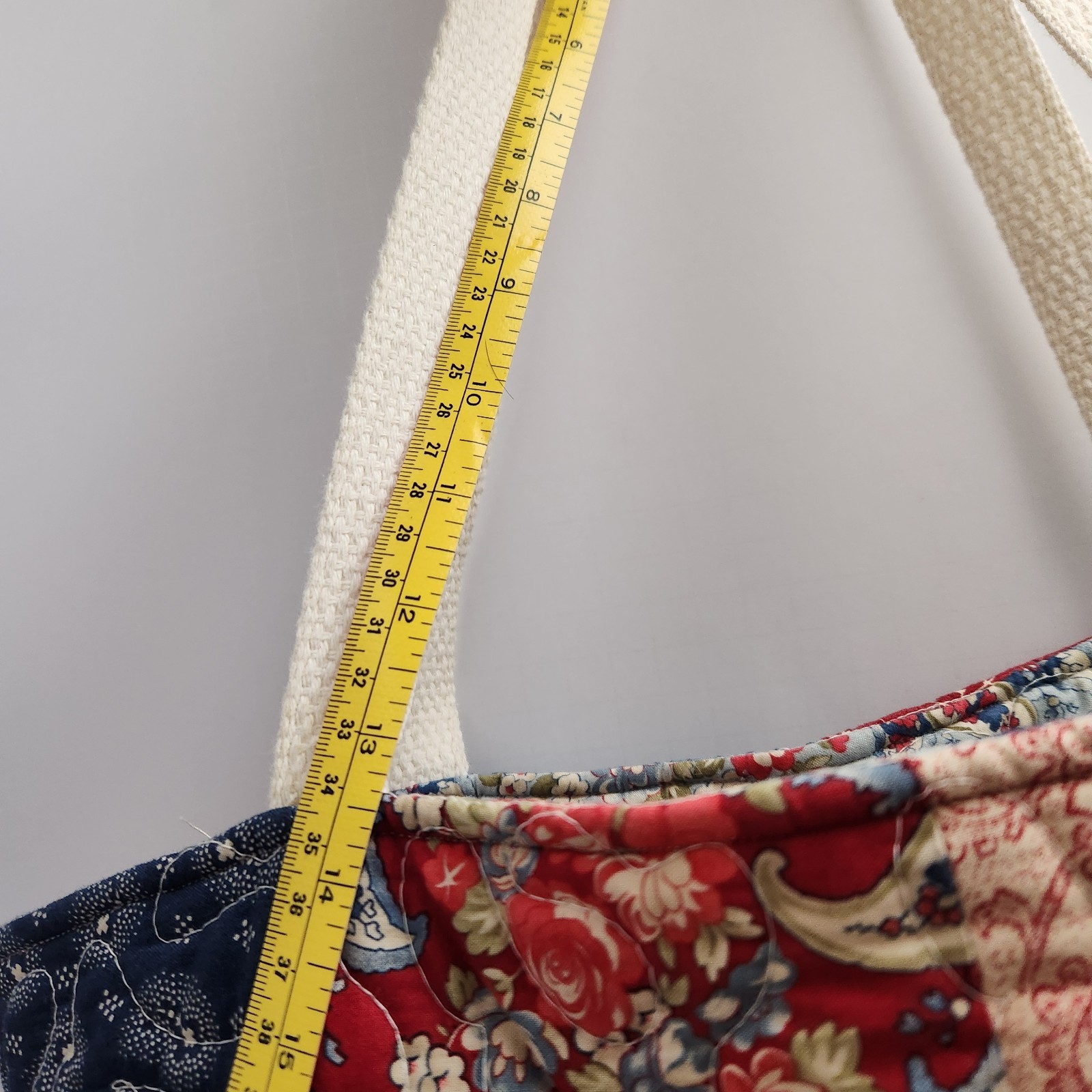 Handmade Patchwork Tote Bag Quilted Reversible Bo… - image 13