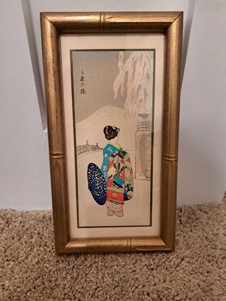 老式木刻版画古董日本版画| eBay