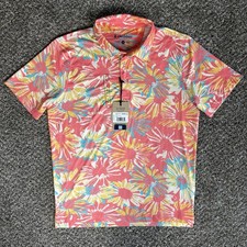 Chubbies Men's Medium Lightweight 'The P.I.' Performance Polo Floral Golf New