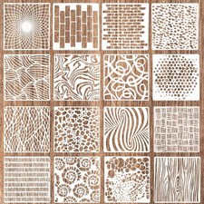 16Pcs Reusable Stencils for Crafts, Texture Stencils for Painting Layering Drawi