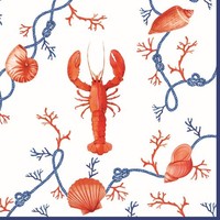20 Servietten Cote De Mer Hummer Muscheln Meerestiere Korallen Ozean 33X33Cm