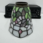 Vintage Quoizel Tiffany Style Stained Glass Lamp Shade Ceiling Fan Light NEW