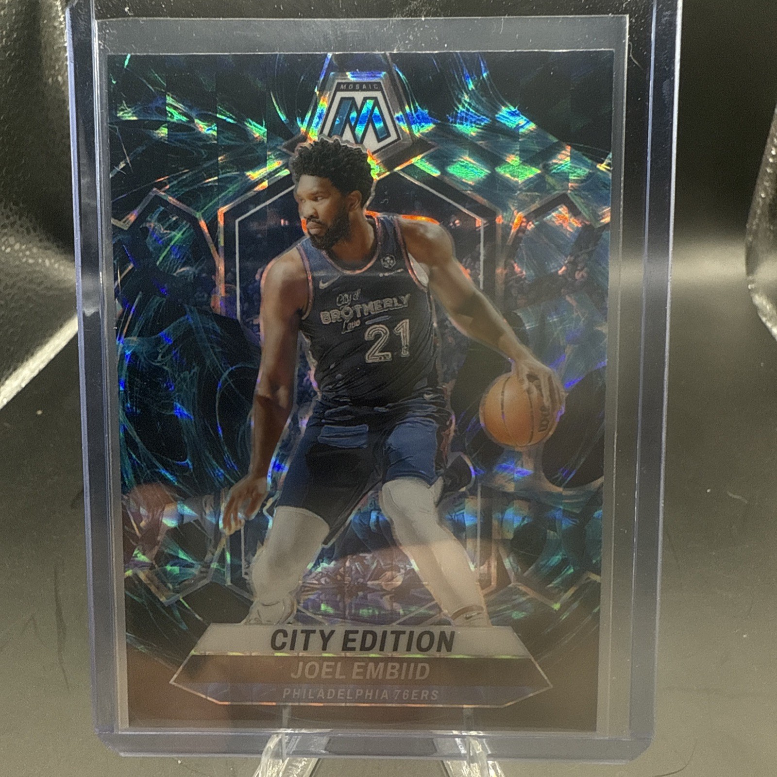 2023-24 Panini Mosaic - City Edition Joel Embiid #283 Genesis Mosaic Prizm