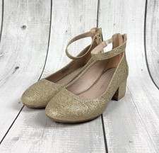 Girls NINA GOLD Heel STYLE DRESS SHOES Size 1 0109