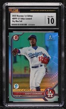 2022 Bowman 1st Edition Sky Blue Foil Eddys Leonard CSG 10 Gem Mint 04hd