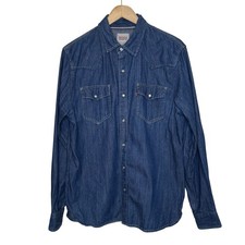 Levi's Pearl Snap Western Rodeo Style Denim Jean Shirt Men's Medium