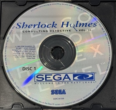 Sherlock Holmes Consulting Detective Vol II Sega CD Disc 1 Tested Working