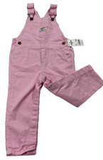 OSHKOSH B  GOSH HEART-POCKET PINK PIN STRIPED OVERALLS SIZE 18 MONTHS