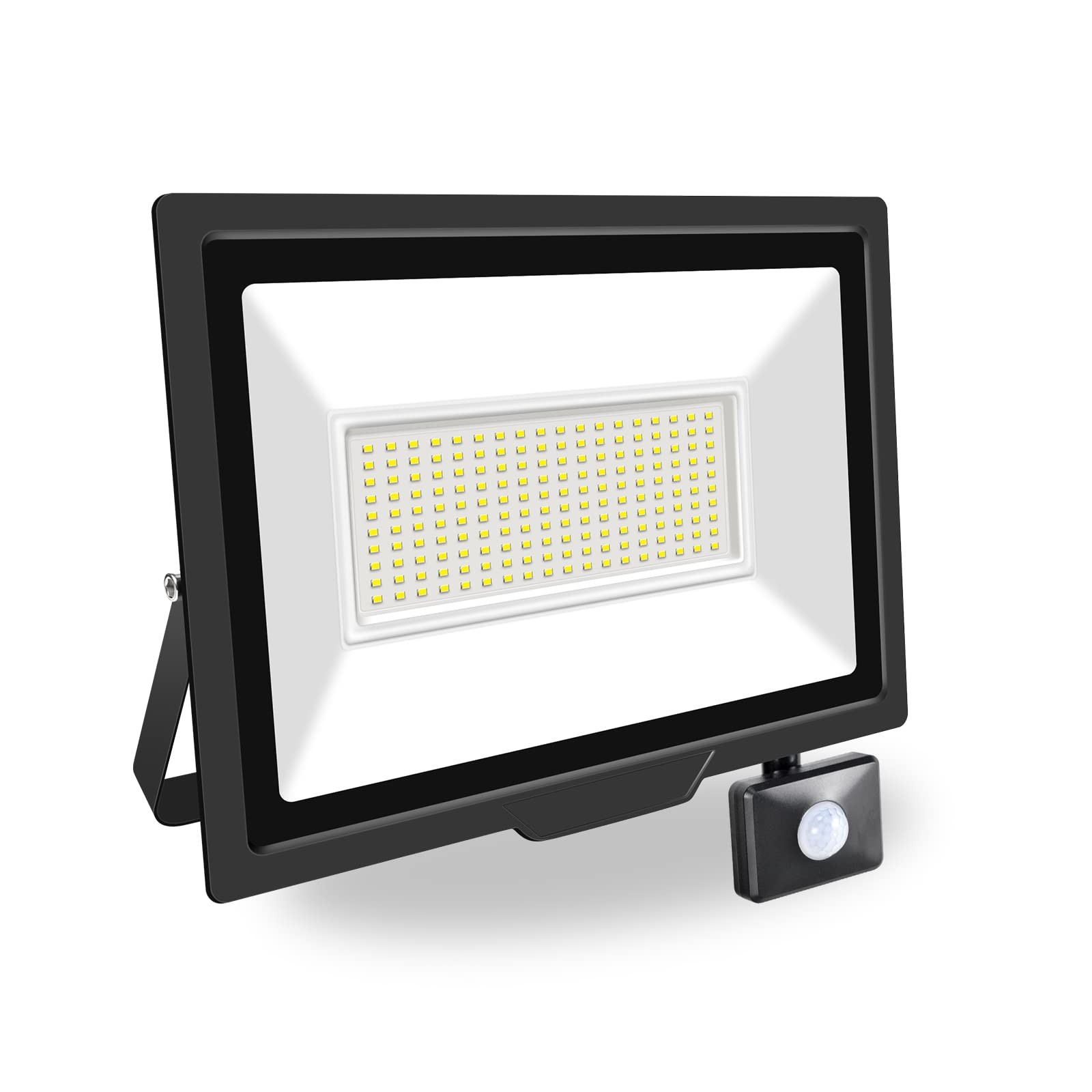 Projecteur LED exterieur 150W avec detecteur de mouvement en aluminium noir