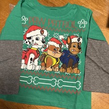 Nickelodeon Paw Patrol Kids Shirt 12 Mos Toddler Long Sleeve Christmas Holiday