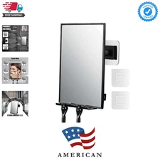 Water-Resistant Shower Mirror with Squeegee - Perfect for In-Shower Shaving