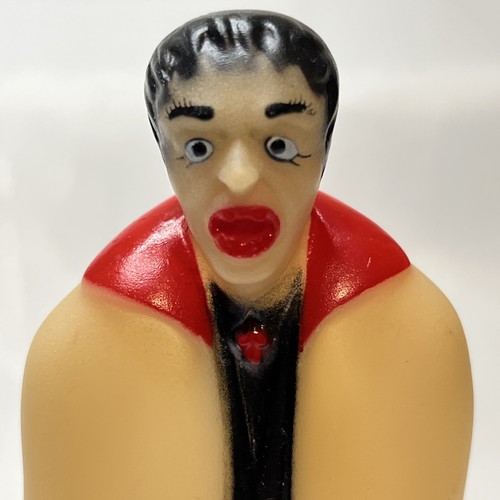 RARE VINTAGE TOPSTONE VlNYL COIN BANK 7" TALL DRACULA GLOWS IN THE DARK