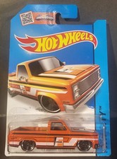 Hot Wheels~~2015~~‘83 Chevy Silverado~~Orange Fram Truck~~HW City~HTF