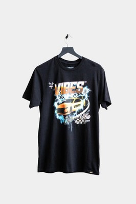 Vibes Black Stock Car Tee-Shirt Size Large FREE SHIPPING